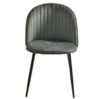 Cadeira PALM GREY, metal, tecido veludo cinza com palm