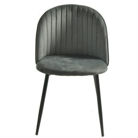Cadeira PALM GREY, metal, tecido veludo cinza com palm