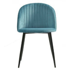 Cadeira PALM SKY BLUE, metal, tecido veludo azul com palm