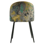 Cadeira PALM YELLOW, metal, tecido veludo amarelo com palm