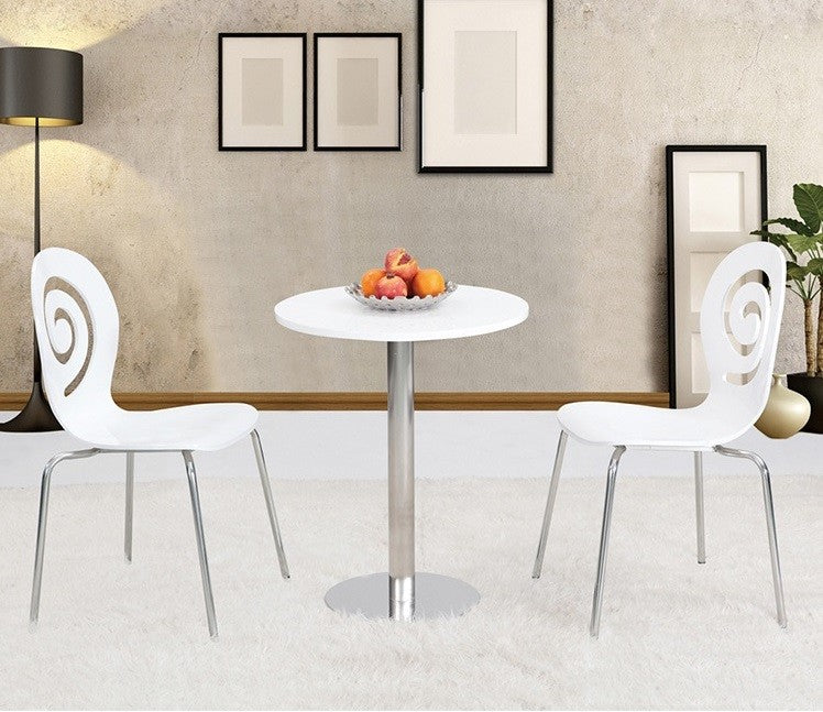 Cadeira PINSAPO, aço inoxidável, laminado branco beige