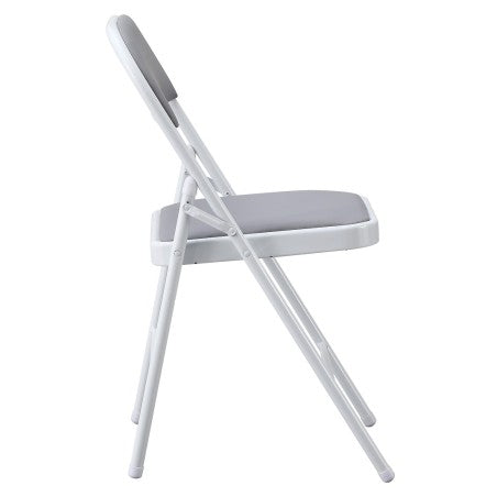 Cadeira SMART, dobrável, branca, vinilo cinza light