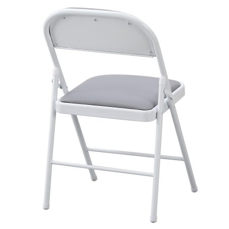 Cadeira SMART, dobrável, branca, vinilo cinza light