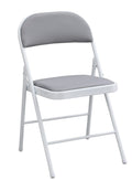Cadeira SMART, dobrável, branca, vinilo cinza light