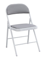 Cadeira SMART, dobrável, branca, vinilo cinza light