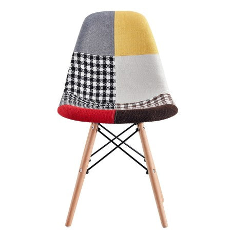 Cadeira STAR PAT24, madeira, tecido patchwork color 24
