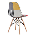 Cadeira STAR PAT24, madeira, tecido patchwork color 24