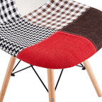 Cadeira STAR PAT24, madeira, tecido patchwork color 24