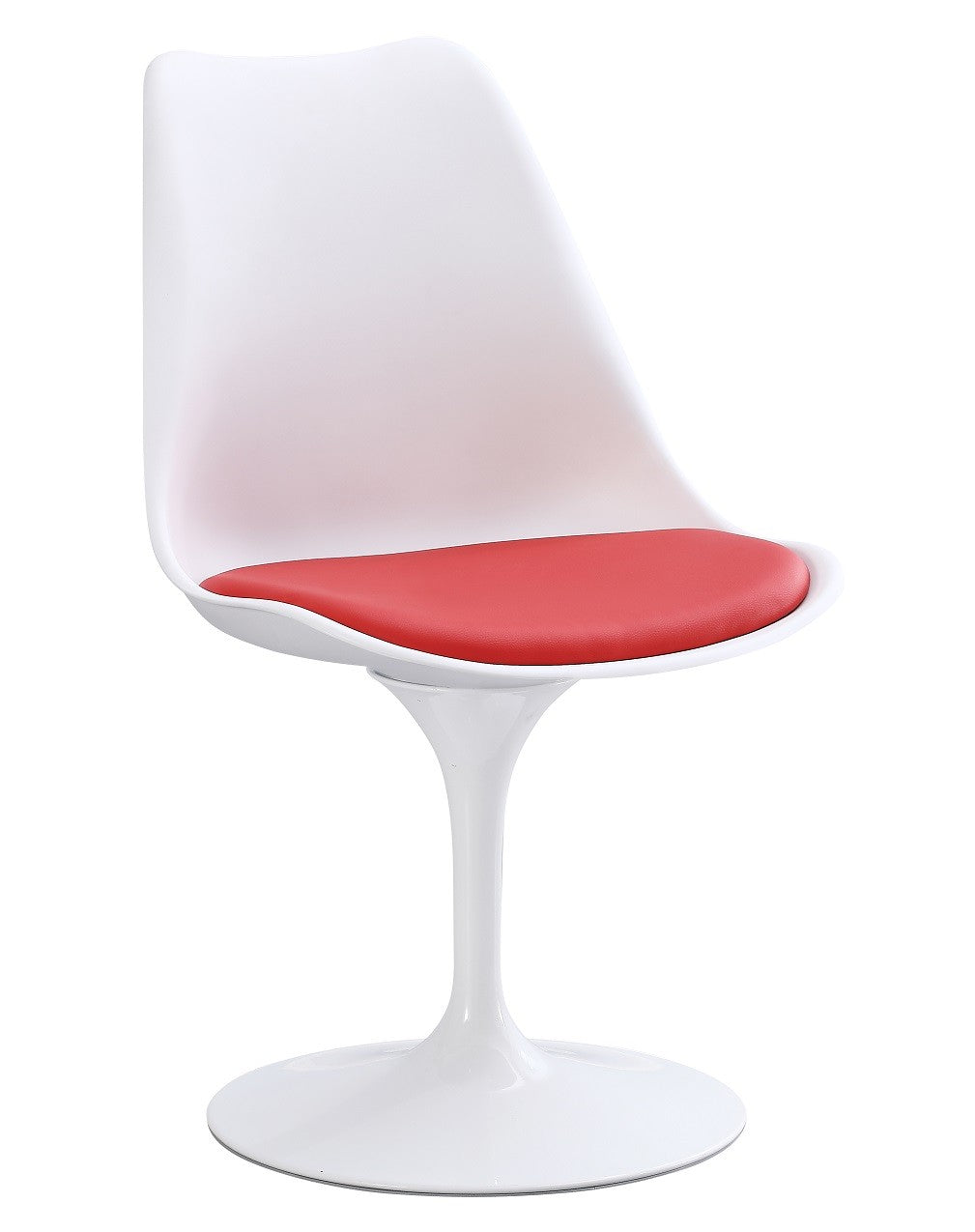 Cadeira TUL MT, branca, coxim vermelho