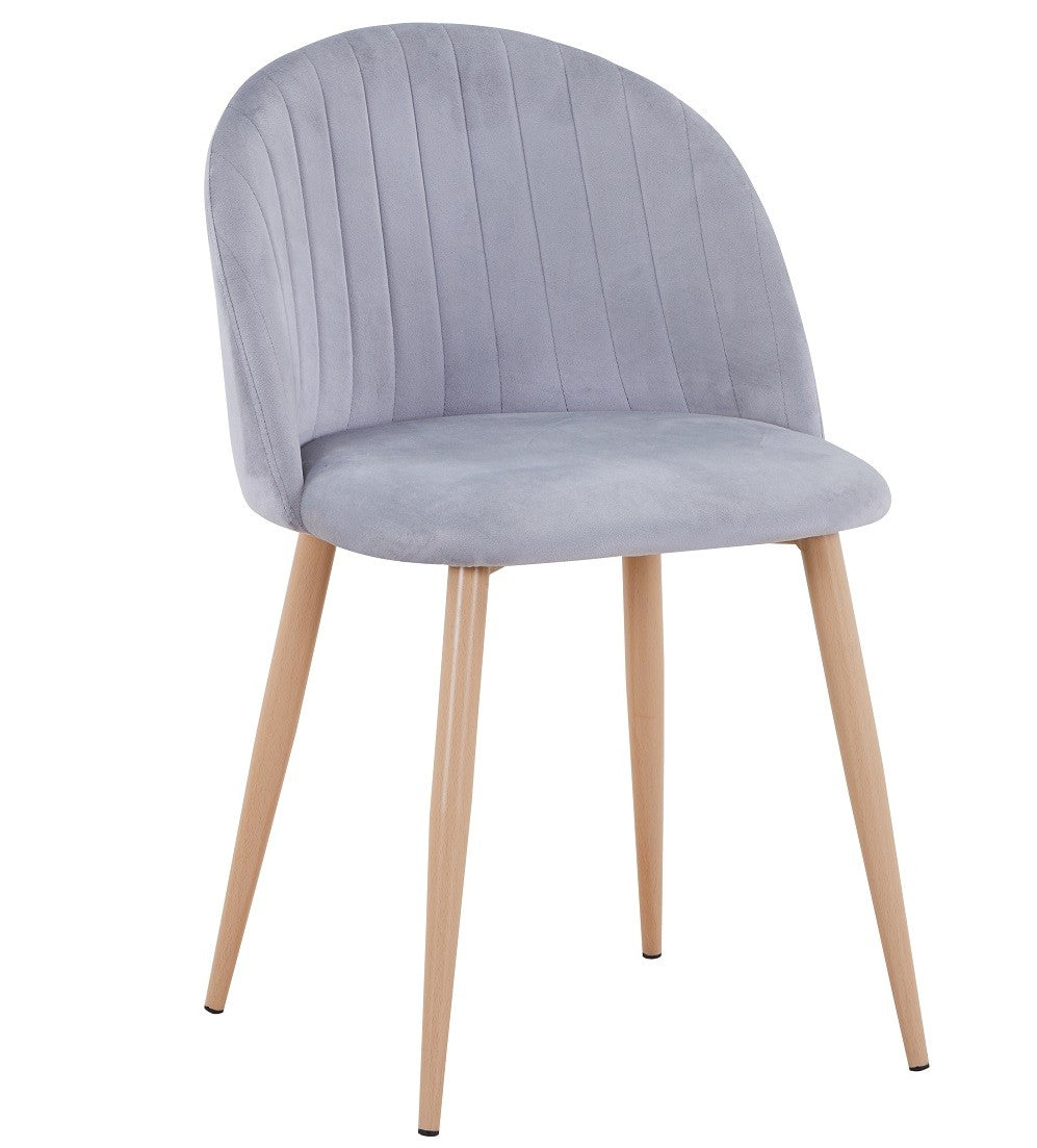 Cadeira VELVET NEW, base de metal, tecido veludo cinza 19