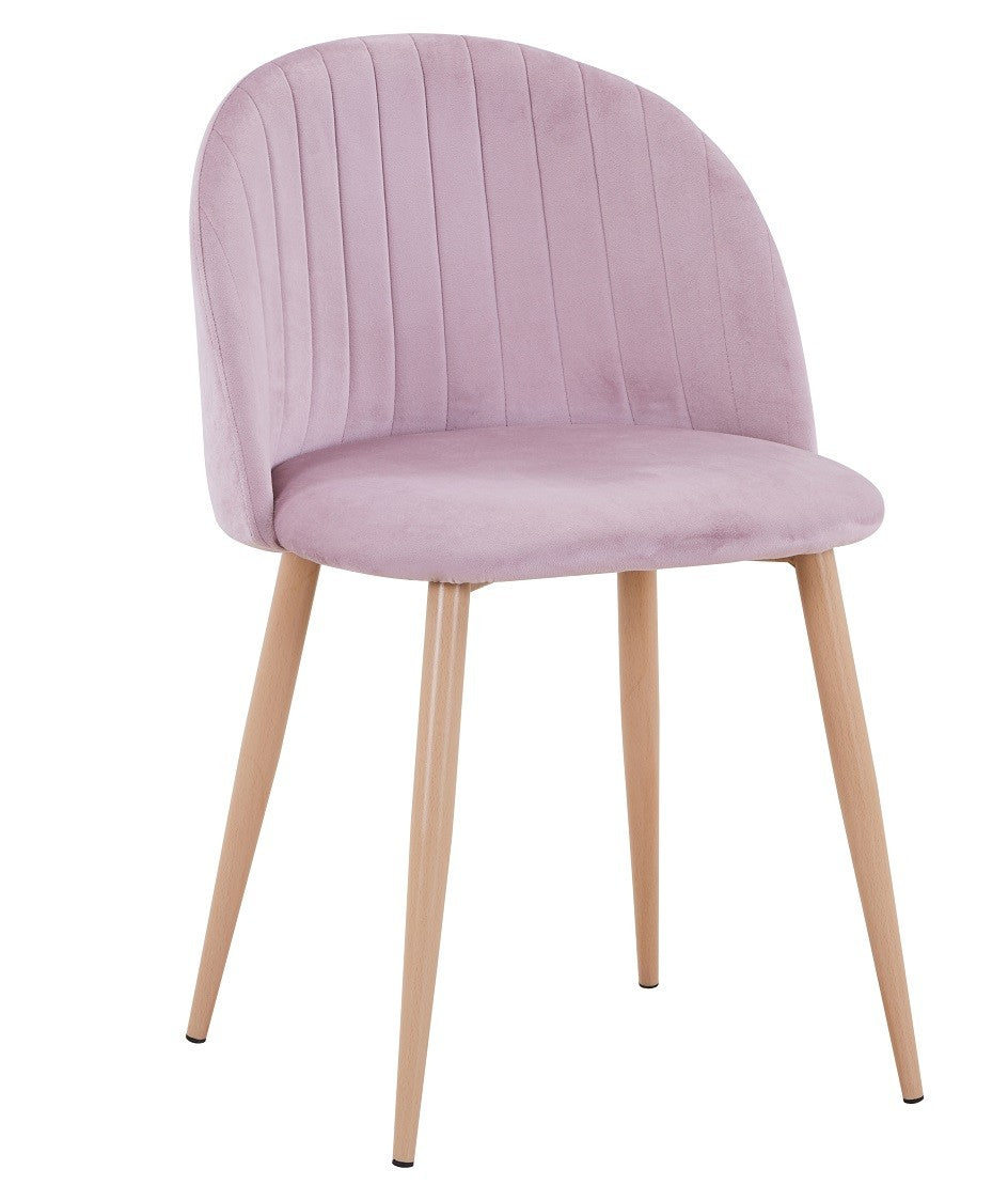 Cadeira VELVET NEW, base de metal, tecido veludo rosa 25