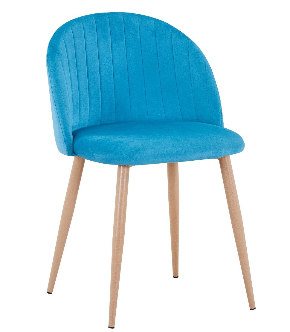 Cadeira VELVET NEW, base de metal, tecido veludo turquesa 59