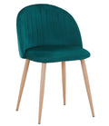 Cadeira VELVET NEW, base de metal, tecido veludo verde 56