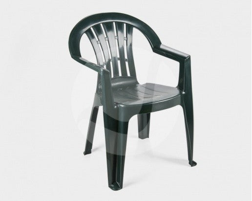Cadeirão CANARIAS, monoblock, empilhável, verde