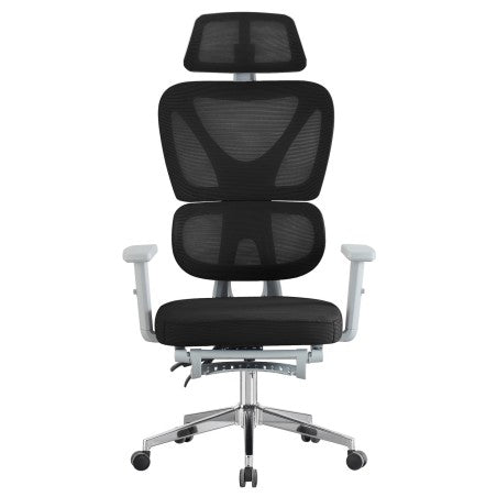 Cadeirão de escritório DURBUY, alto, ergonômico, cinza, rede preto
