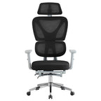 Cadeirão de escritório DURBUY, alto, ergonômico, cinza, rede preto