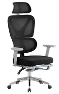 Cadeirão de escritório DURBUY, alto, ergonômico, cinza, rede preto