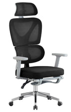 Cadeirão de escritório DURBUY, alto, ergonômico, cinza, rede preto