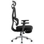 Cadeirão de escritório DURBUY, alto, ergonômico, preto, rede e assento preto