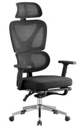 Cadeirão de escritório DURBUY, alto, ergonômico, preto, rede e assento preto