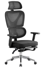Cadeirão de escritório DURBUY, alto, ergonômico, preto, rede e assento preto