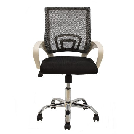 Cadeirão de escritório FISS NEW, braços branco, rede preto