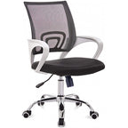 Cadeirão de escritório FISS NEW, braços branco, rede preto