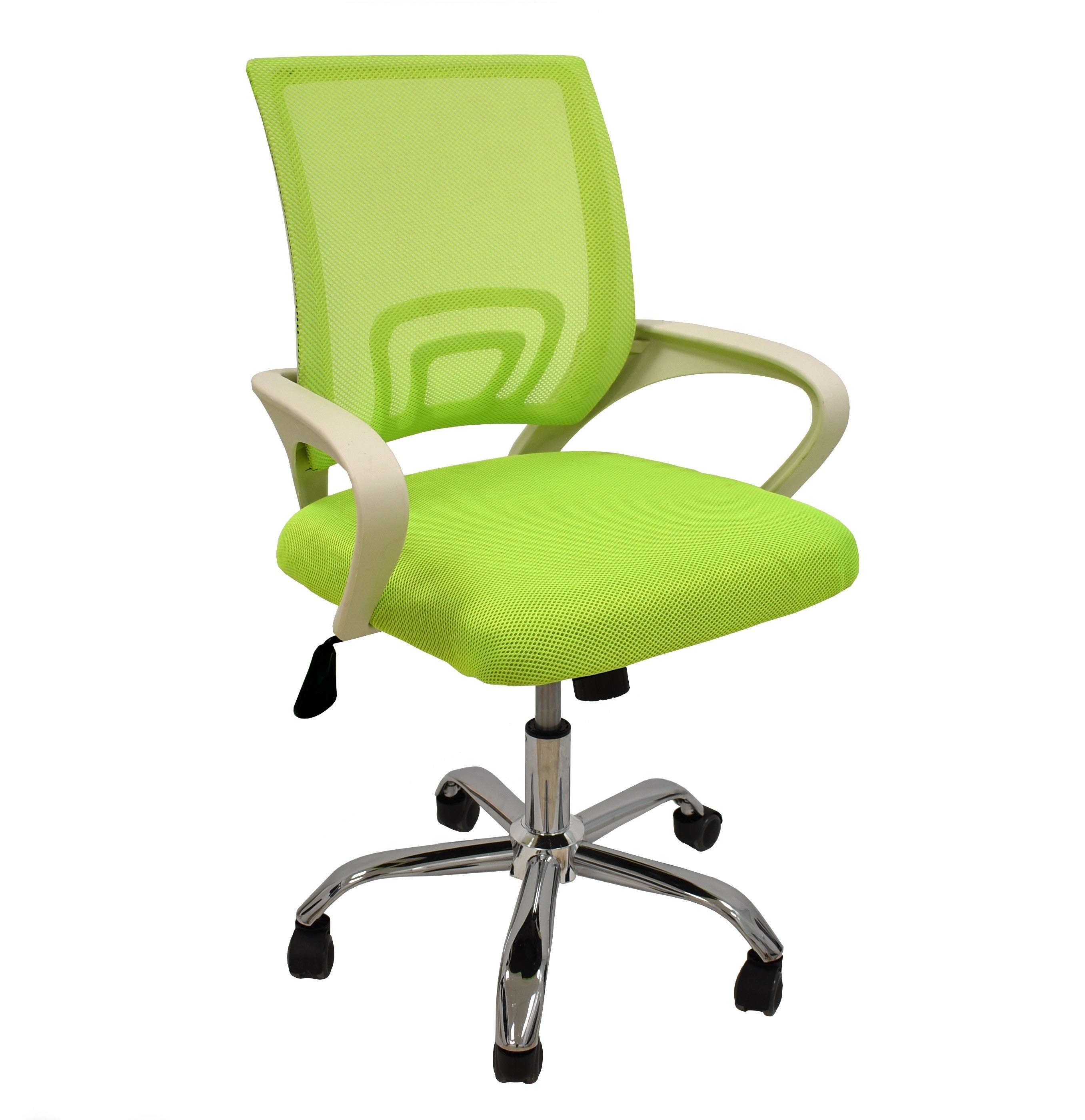 Cadeirão de escritório FISS NEW (M), branco, rede e tecido verde