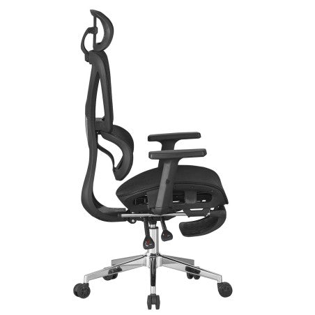 Cadeirão de escritório LORRIS, alto, ergonômico, rede preto