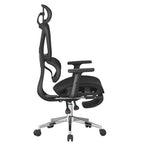 Cadeirão de escritório LORRIS, alto, ergonômico, rede preto