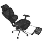 Cadeirão de escritório LORRIS, alto, ergonômico, rede preto