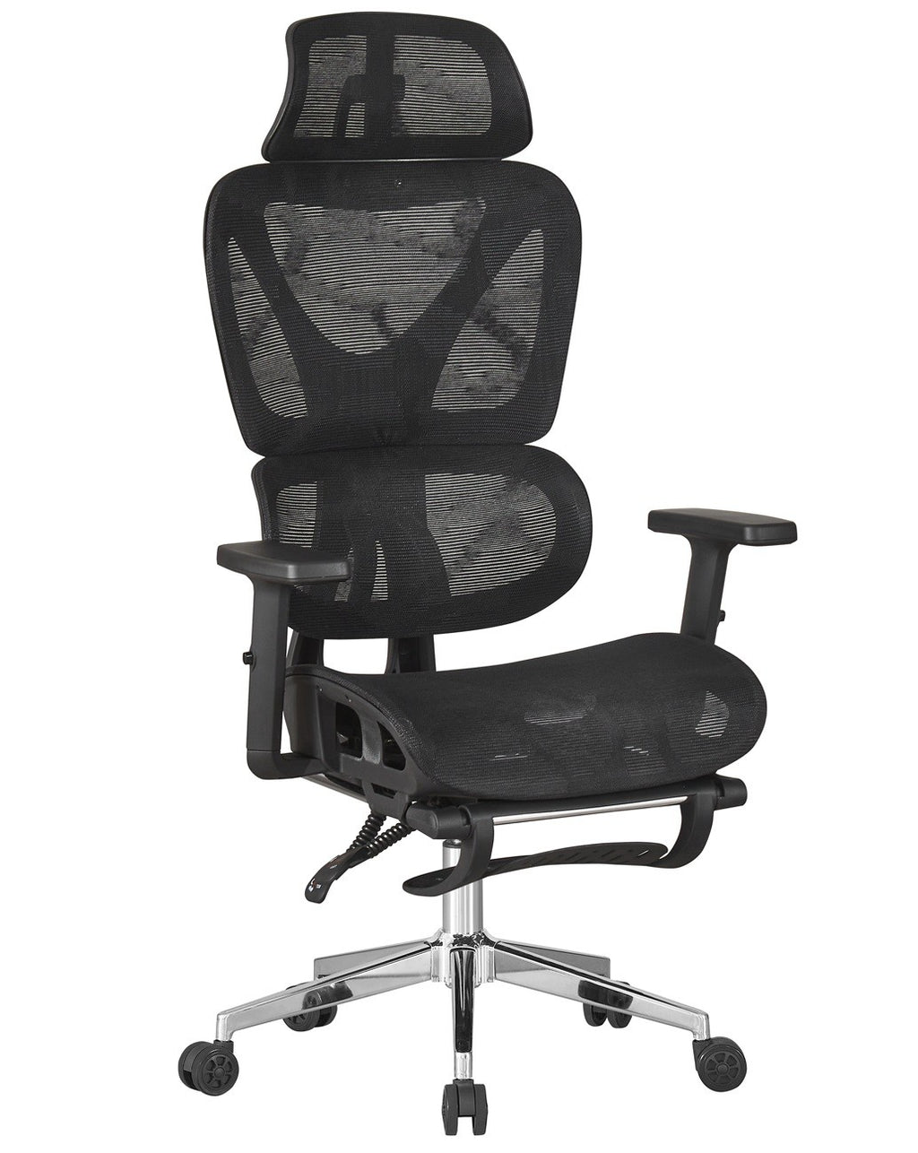 Cadeirão de escritório LORRIS, alto, ergonômico, rede preto