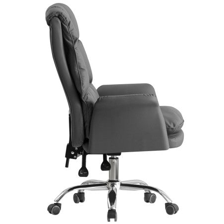 Cadeirão de escritório MAINZ, alto, executivo, pele sintética cinza