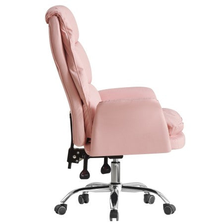 Cadeirão de escritório MAINZ, alto, executivo, pele sintética rosa light