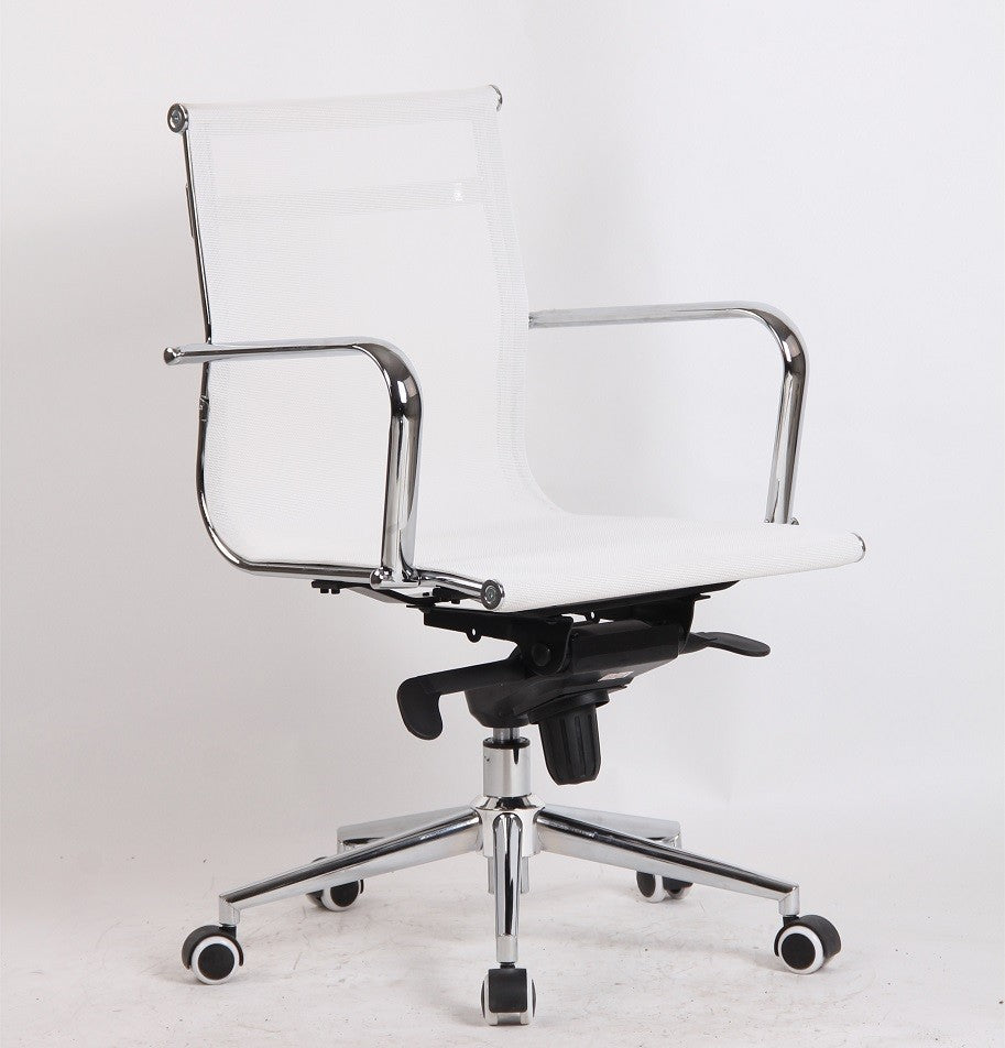 Cadeirão de escritório MAX NEW, giratório, rede branca