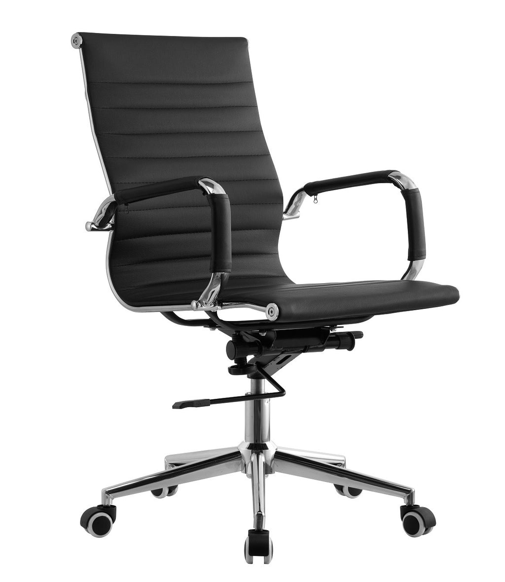Cadeirão de escritório OLIVER, giratório, pele sintética preta