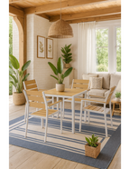 Cadeirão GARIBALDI, metal branco, polywood amarelo
