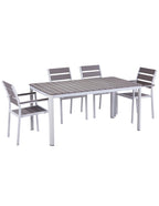 Cadeirão GARIBALDI, metal branco, polywood cinza
