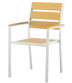 Cadeirão GARIBALDI, metal branco, polywood amarelo