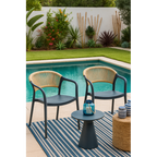 Cadeirão IBIZA, empilhável, tratamento anti UV, polipropileno cinza escuro, corda natural