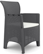 Cadeirão ILEÓN, polipropileno antracite, coxim beige