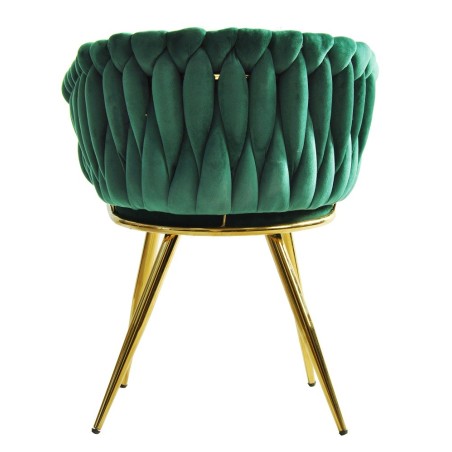 Cadeirão KING, metal dourado, tecido veludo verde escuro