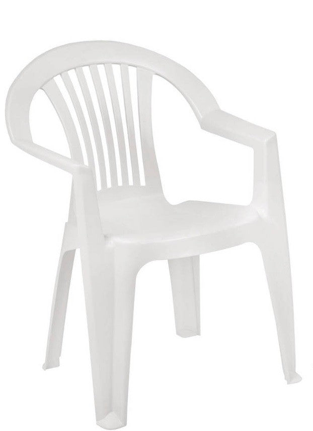 Cadeirão LAGO, monoblock, empilhável, branco