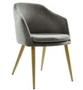 Cadeirão LART, metal, tecido linen cinza escuro