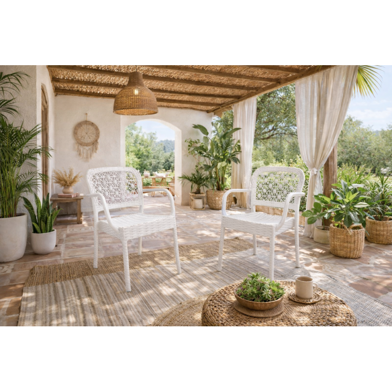 Cadeirão LATOJA, empilhável, polipropileno branco