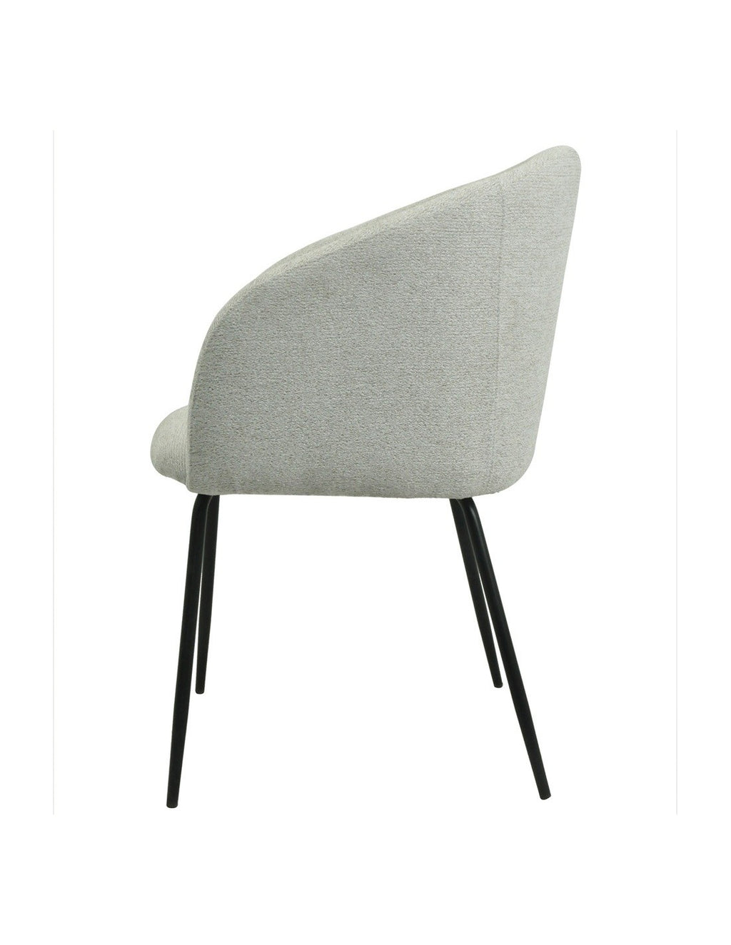 Cadeirão LAUREN, metal, tecido linen cinza light