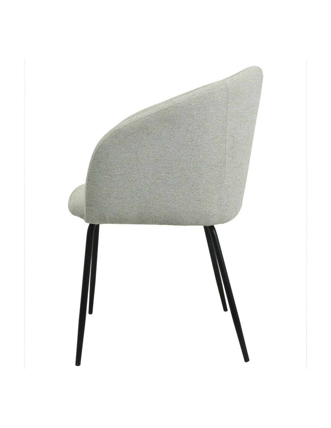 Cadeirão LAUREN, metal, tecido linen cinza light