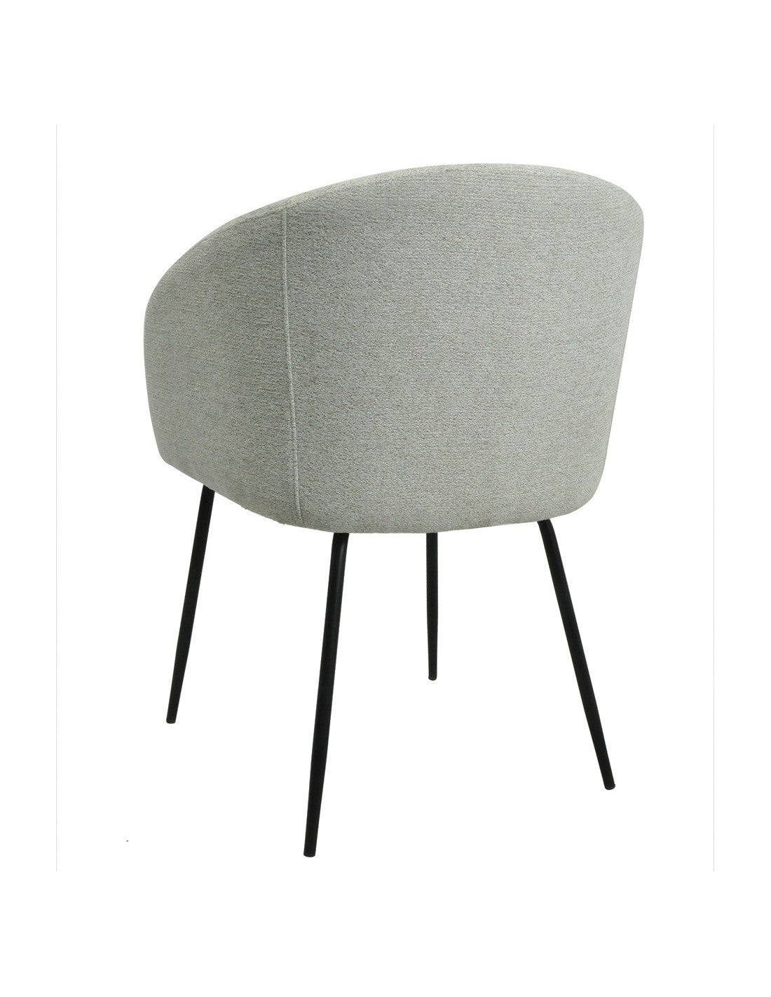 Cadeirão LAUREN, metal, tecido linen cinza light