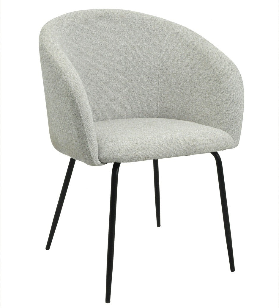 Cadeirão LAUREN, metal, tecido linen cinza light