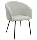 Cadeirão LAUREN, metal, tecido linen cinza light